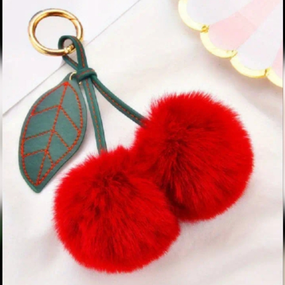 Unbranded Handbags - Fluffy Cherries Purse Charm New In Package